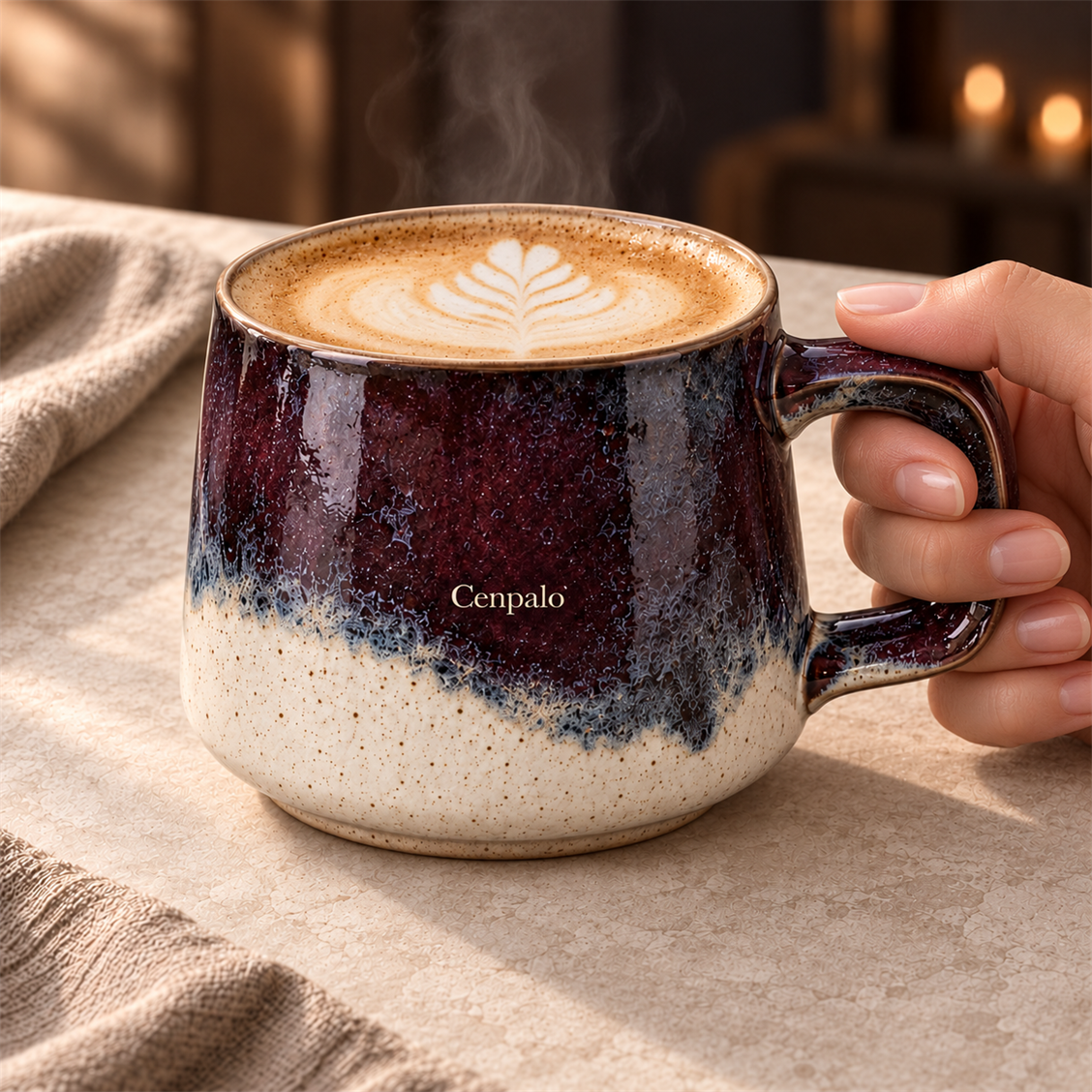Cenpalo Low Mug in a styled use scene