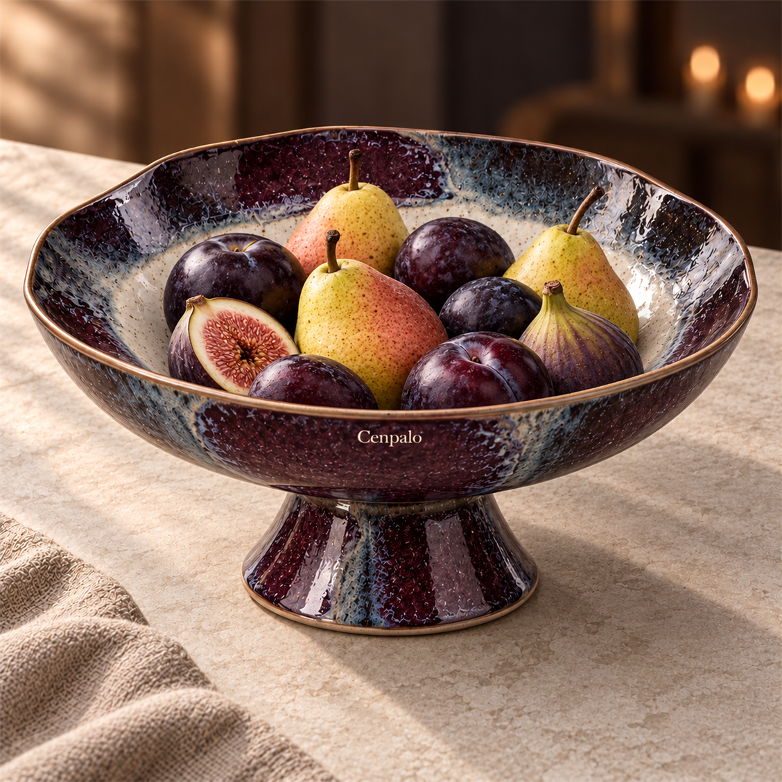 Cenpalo Pedestal Serving Bowl in a styled use scene